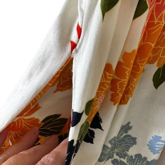 Zara Floral Print  Multicolor Bohemian Elastic Waist  Back Zipper SZ XS #2413 - Picture 7 of 14